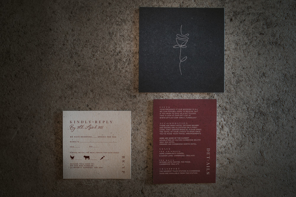 Art Wedding Ideas Tom Halliday Photography Stationery Invite Invitation Burgundy Navy