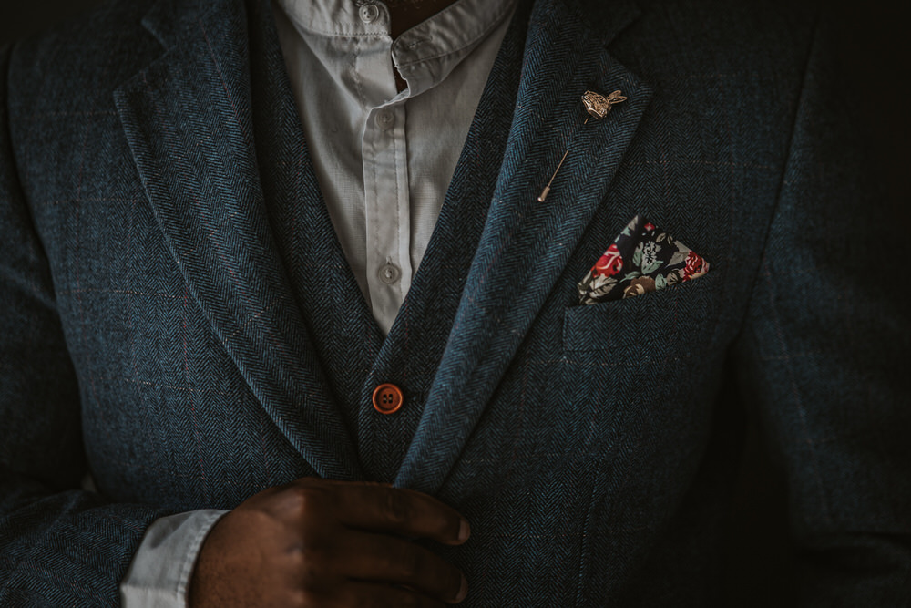 Groom Suit Blue Tweed Art Wedding Ideas Tom Halliday Photography