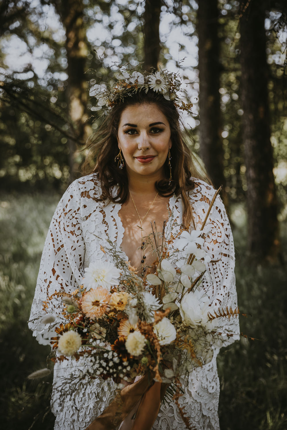 Bride Bridal Dress Gown Boho Lace Sleeves Poppy Perspective Bell Tent Wedding Ideas Gem Hicks Photography