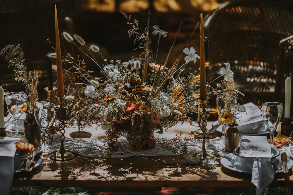 Table Flowers Centrepiece Bell Tent Wedding Ideas Gem Hicks Photography