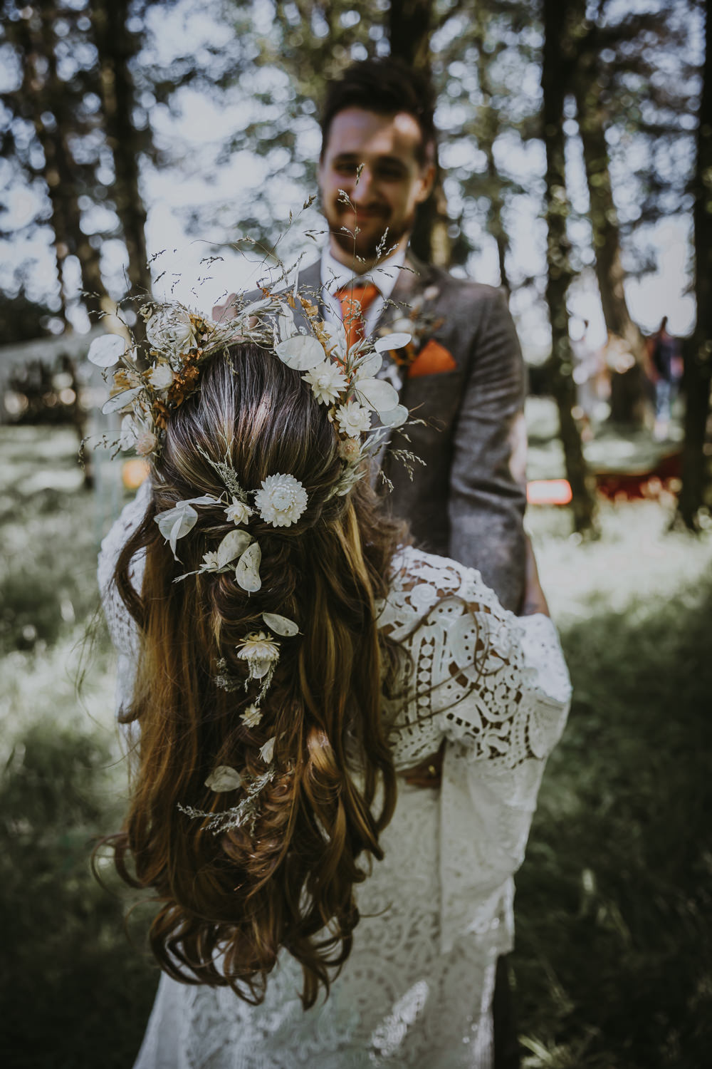 Bride Bridal Hair Style Flowers Flower Crown Bell Tent Wedding Ideas Gem Hicks Photography