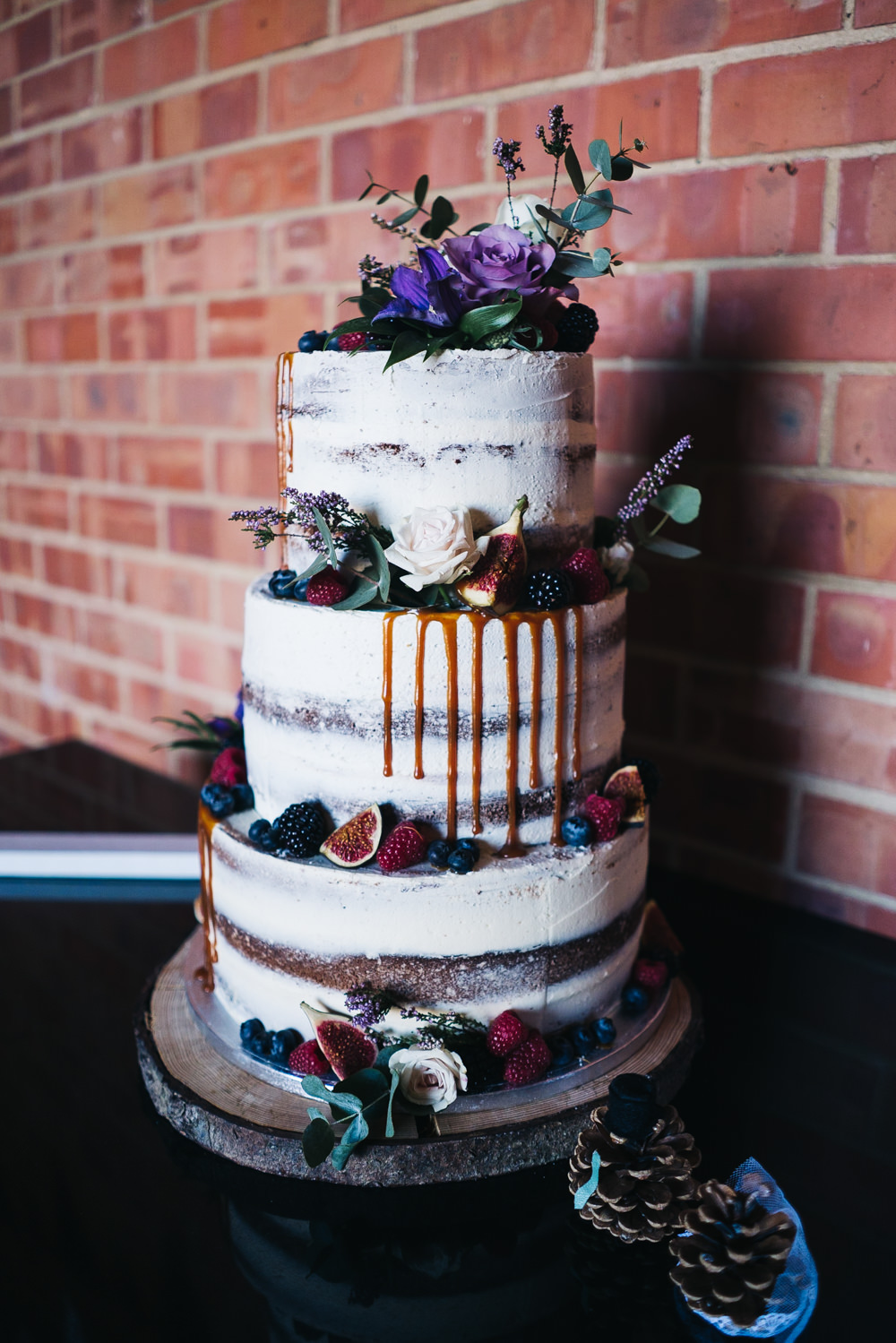 Semi Naked Cake Drip Flowers Castle View Wedding Sally T Photography