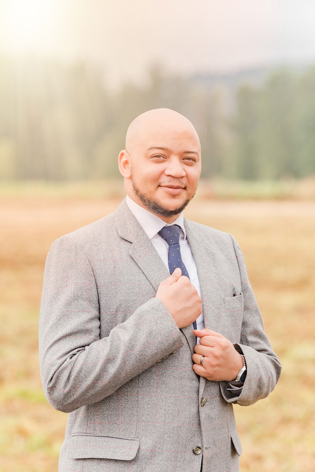 Groom Suit Grey Tie Citrus Wedding Ideas Pearls & Pines Photography