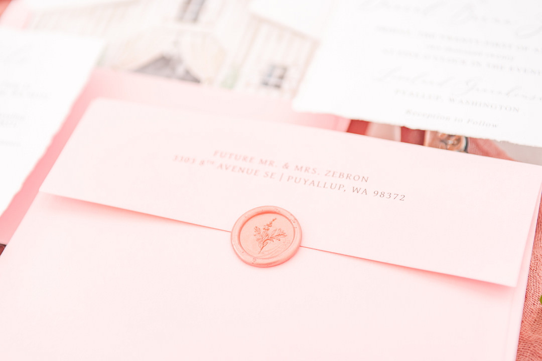 Wax Seal Stationery Citrus Wedding Ideas Pearls & Pines Photography