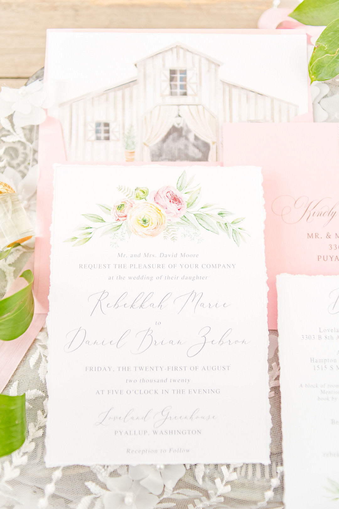 Stationery Invite Invitation Floral Citrus Wedding Ideas Pearls & Pines Photography