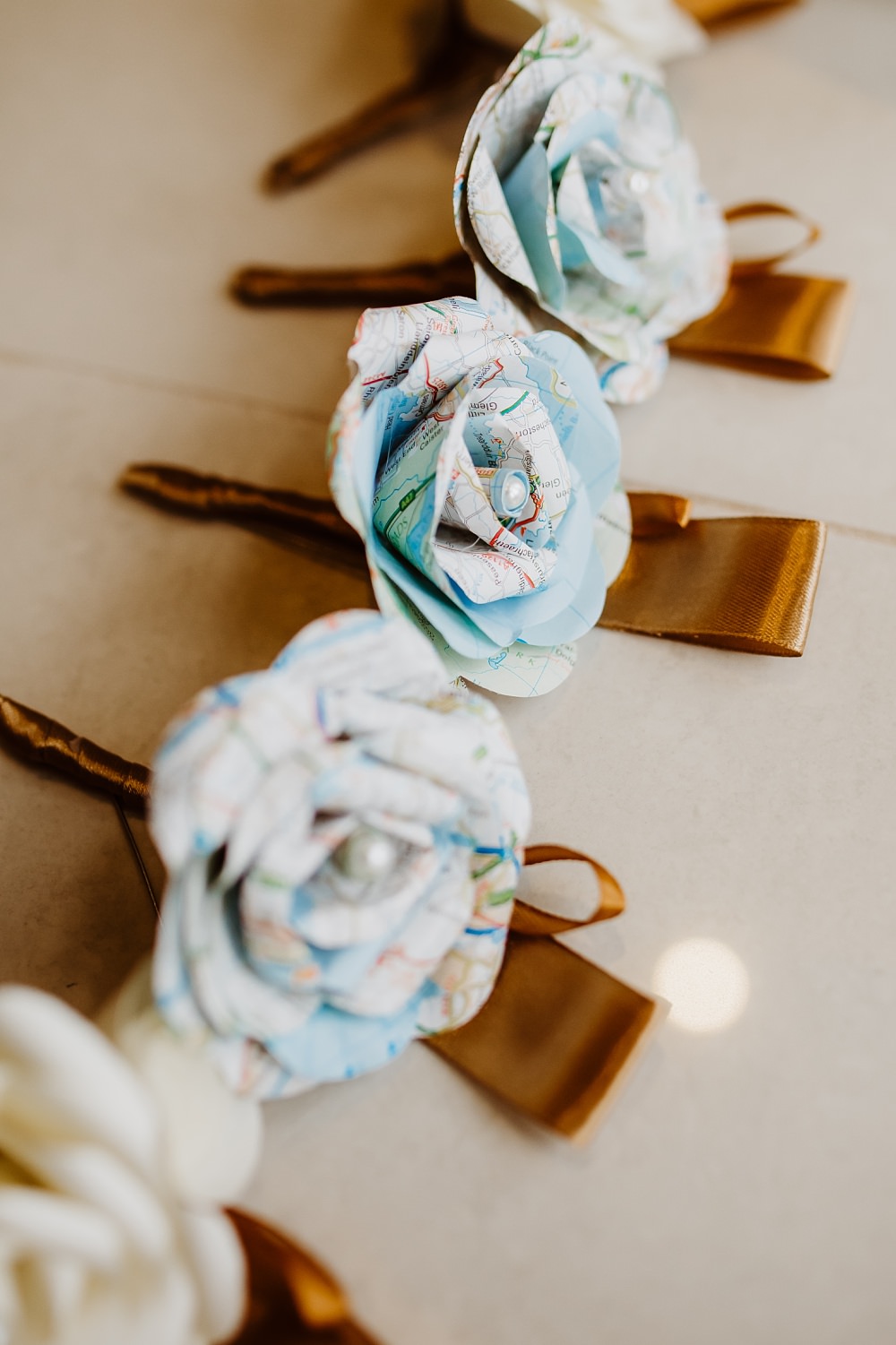 Paper Flower Buttonhole Coombe Lodge Wedding Holly Collings Photography
