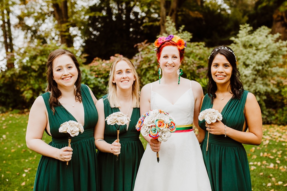 Bridesmaids Bridesmaid Dress Dresses Green Coombe Lodge Wedding Holly Collings Photography