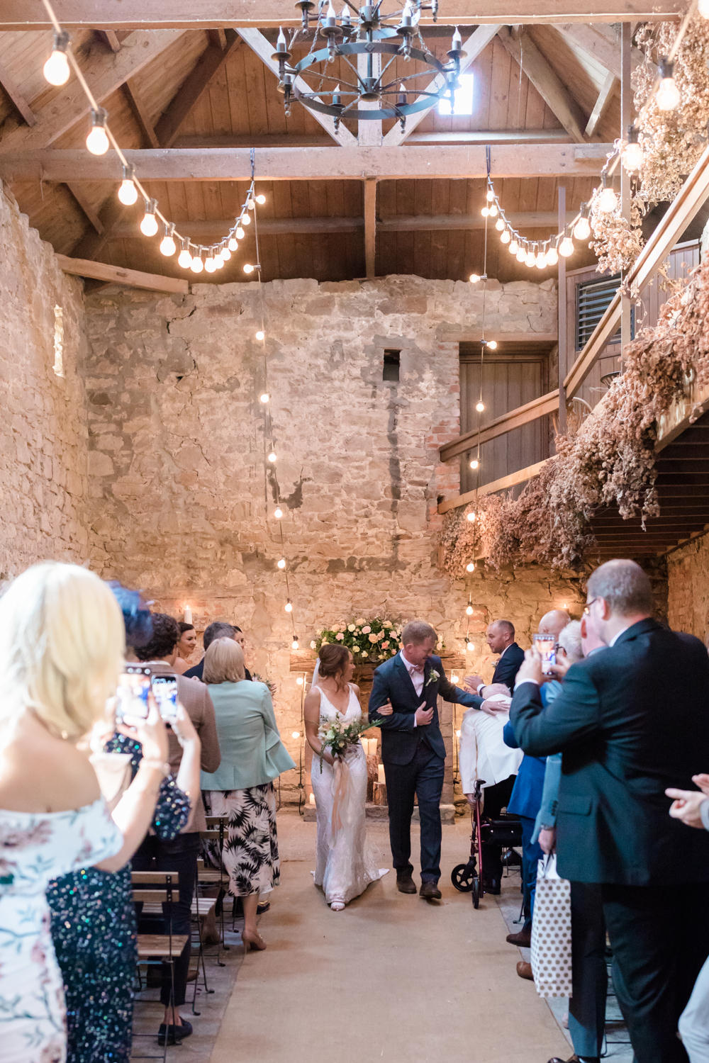 Lights Lighting Festoon Lights Ceremony Doxford Barns Wedding Lara Frost Photography
