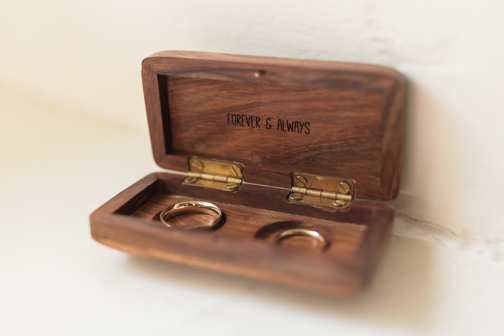 Wooden Ring Box Doxford Barns Wedding Lara Frost Photography