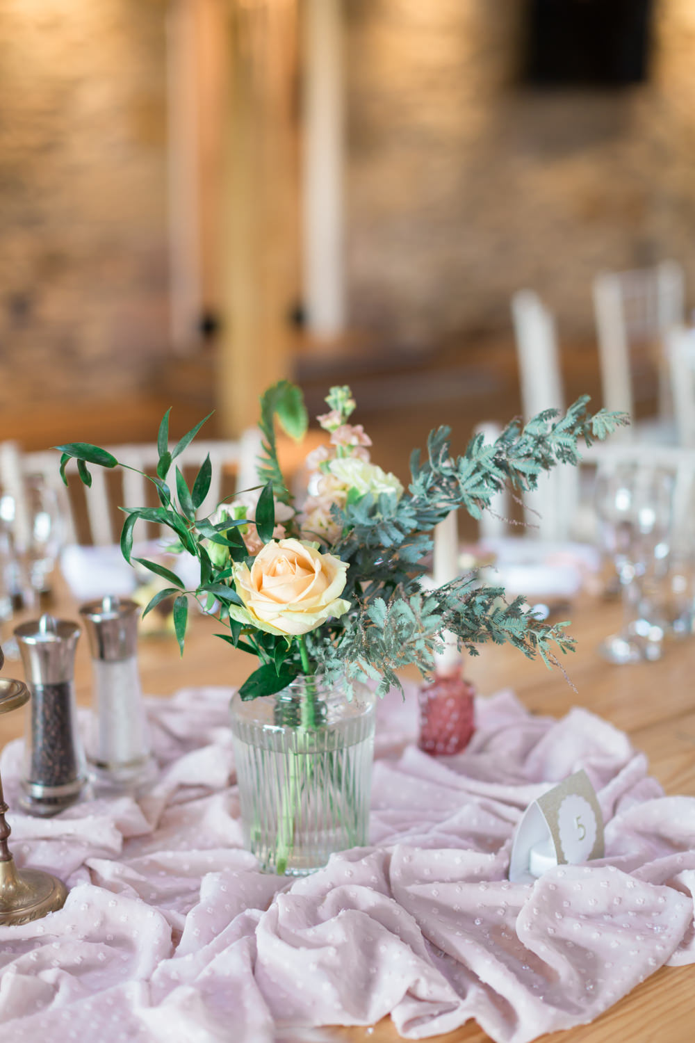 Centrepiece Flowers Silk Flowers Bottle Candle Stick Blush Pink Doxford Barns Wedding Lara Frost Photography