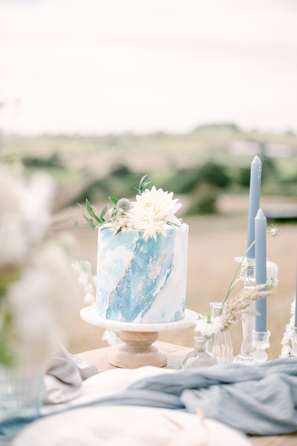 Watercolour Cake Blue Family Elopement Ideas Sophie May Photo