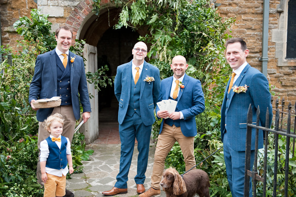 Groom Suit Blue Mustard Tie Groomsmen Floral Wedding Rachael Connerton Photography