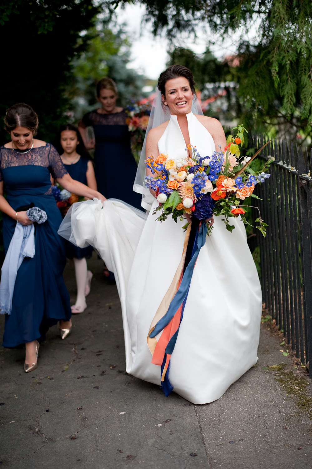 Dress Gown Bride Bridal Jesus Peiro Bow Halterneck Floral Wedding Rachael Connerton Photography