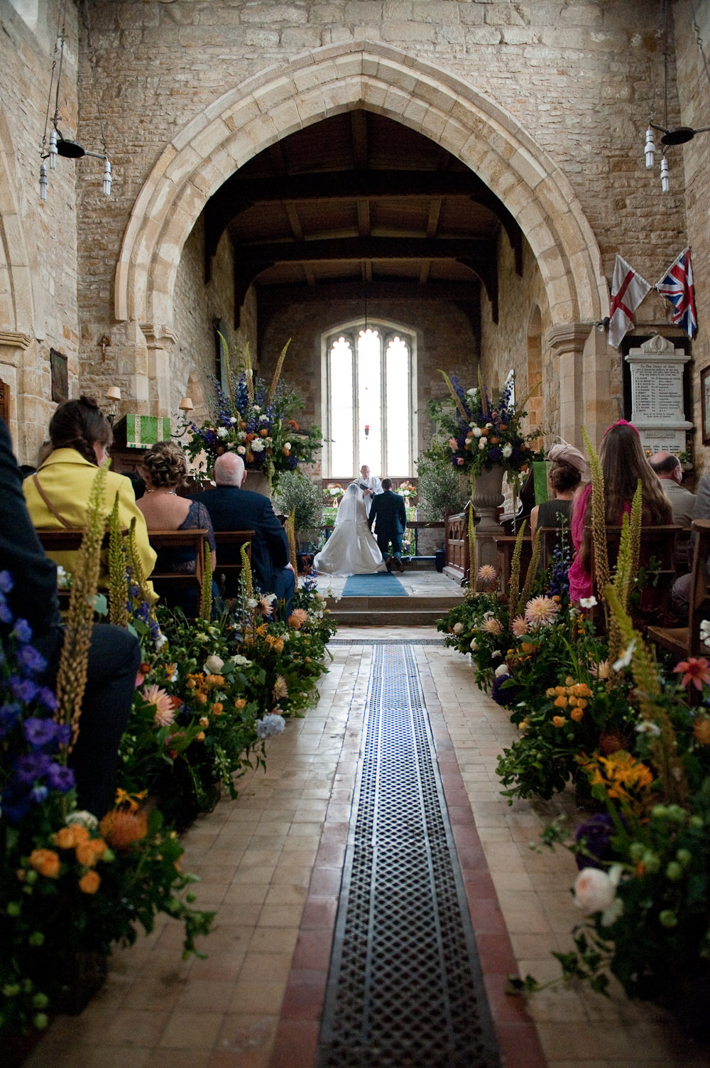 Meadow Flowers Aisle Pew End Ceremony Decor Floral Wedding Rachael Connerton Photography