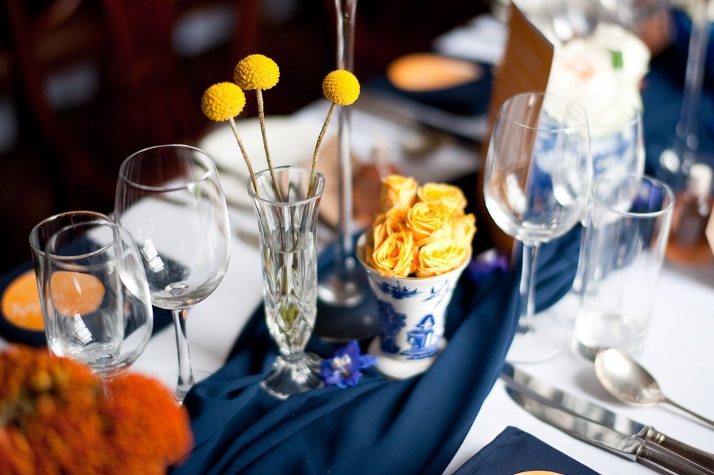 Vase Flowers Yellow Table Floral Wedding Rachael Connerton Photography