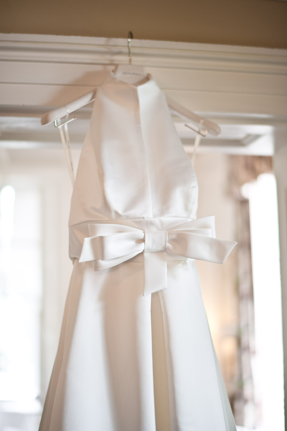 Dress Gown Bride Bridal Jesus Peiro Bow Halterneck Floral Wedding Rachael Connerton Photography