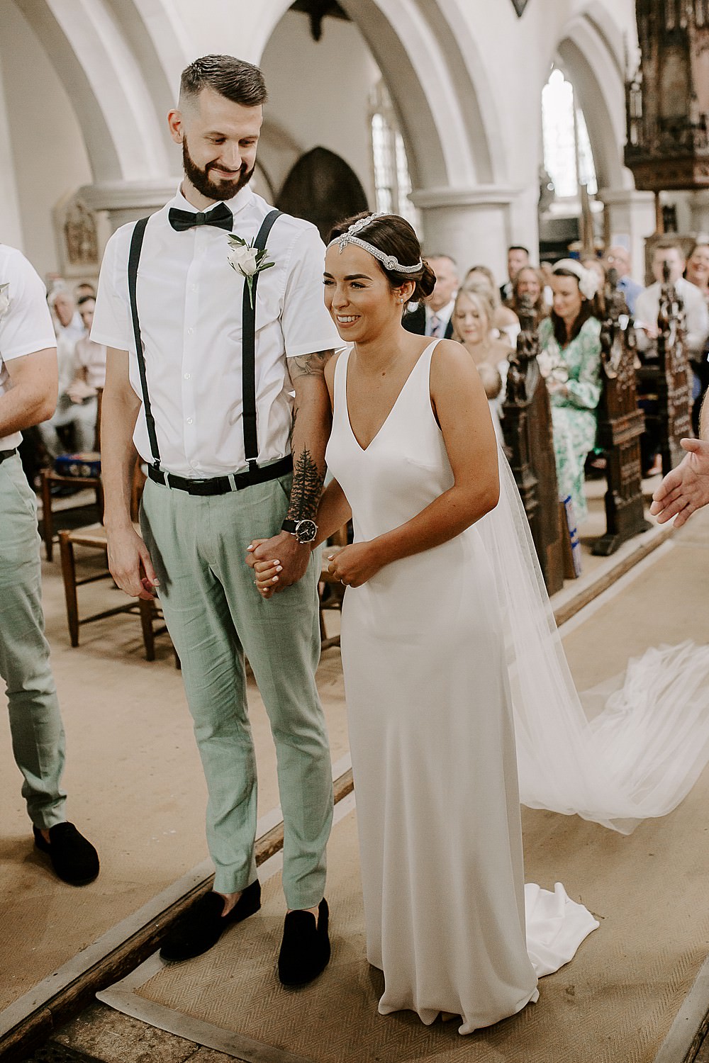 Dress Gown Bride Bridal Charlie Brear Cape Veil Glevering Hall Wedding Sharon Cudworth Photography