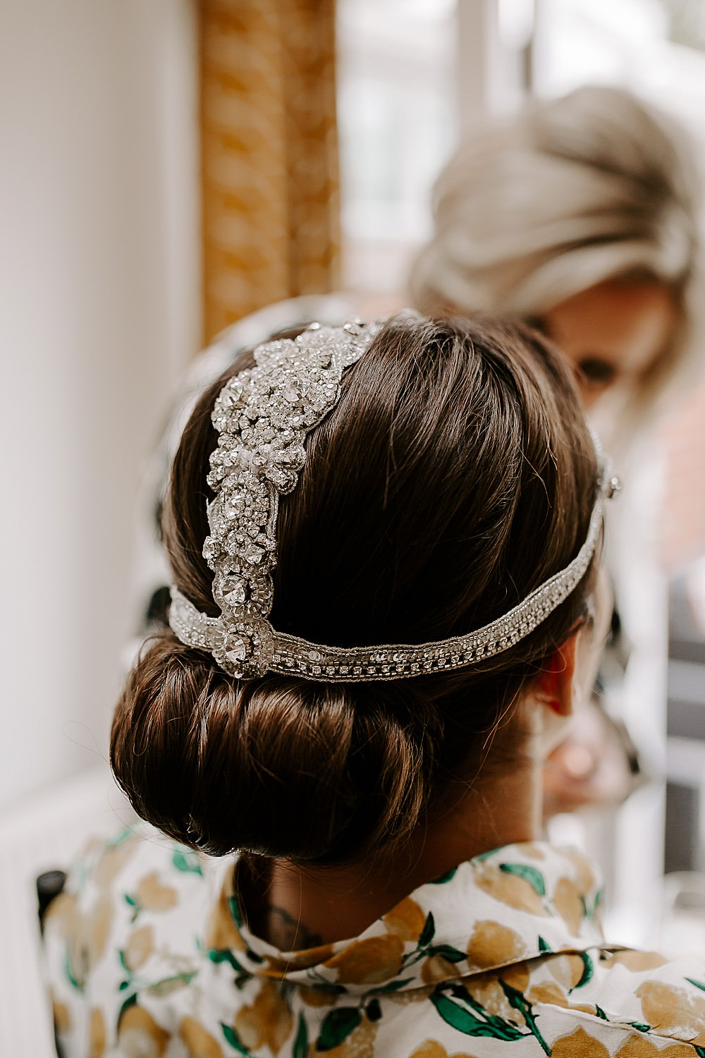 Bride Bridal Headdress Accessory Hair Style Up Do Glevering Hall Wedding Sharon Cudworth Photography
