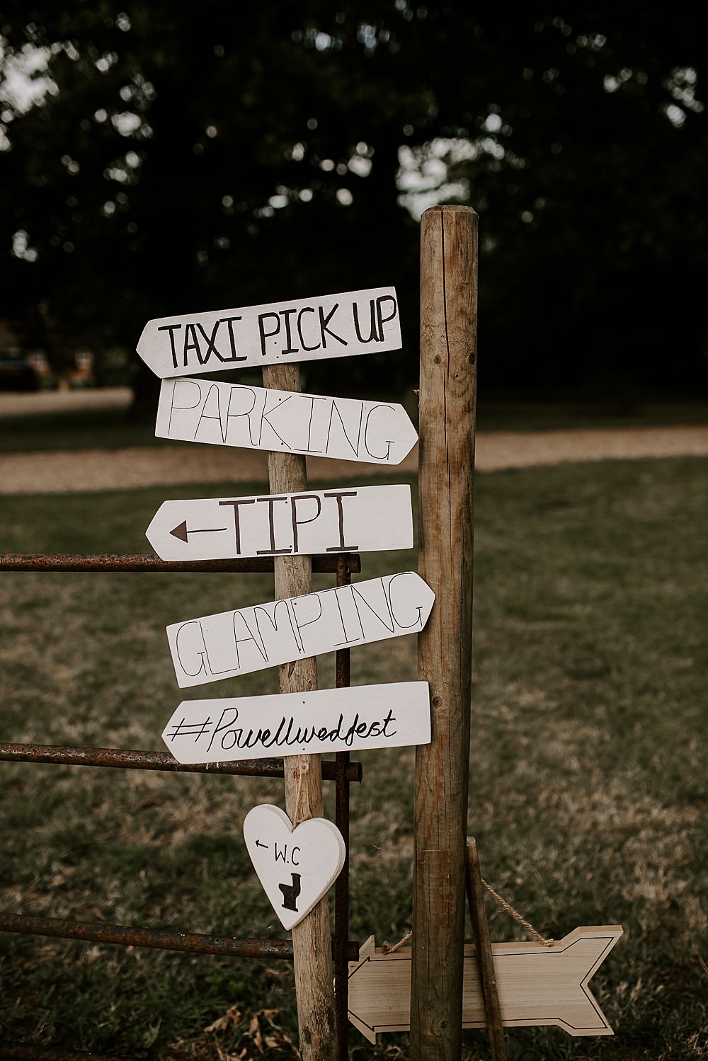 Signpost Sign Signs Glevering Hall Wedding Sharon Cudworth Photography