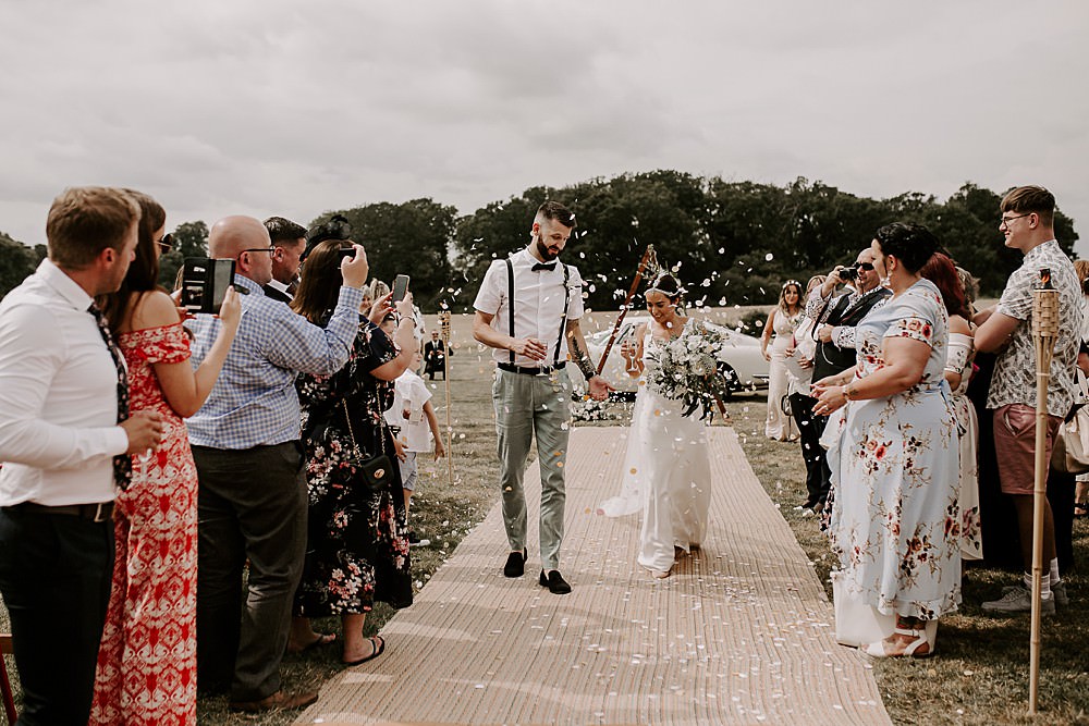 Confetti Throw Glevering Hall Wedding Sharon Cudworth Photography