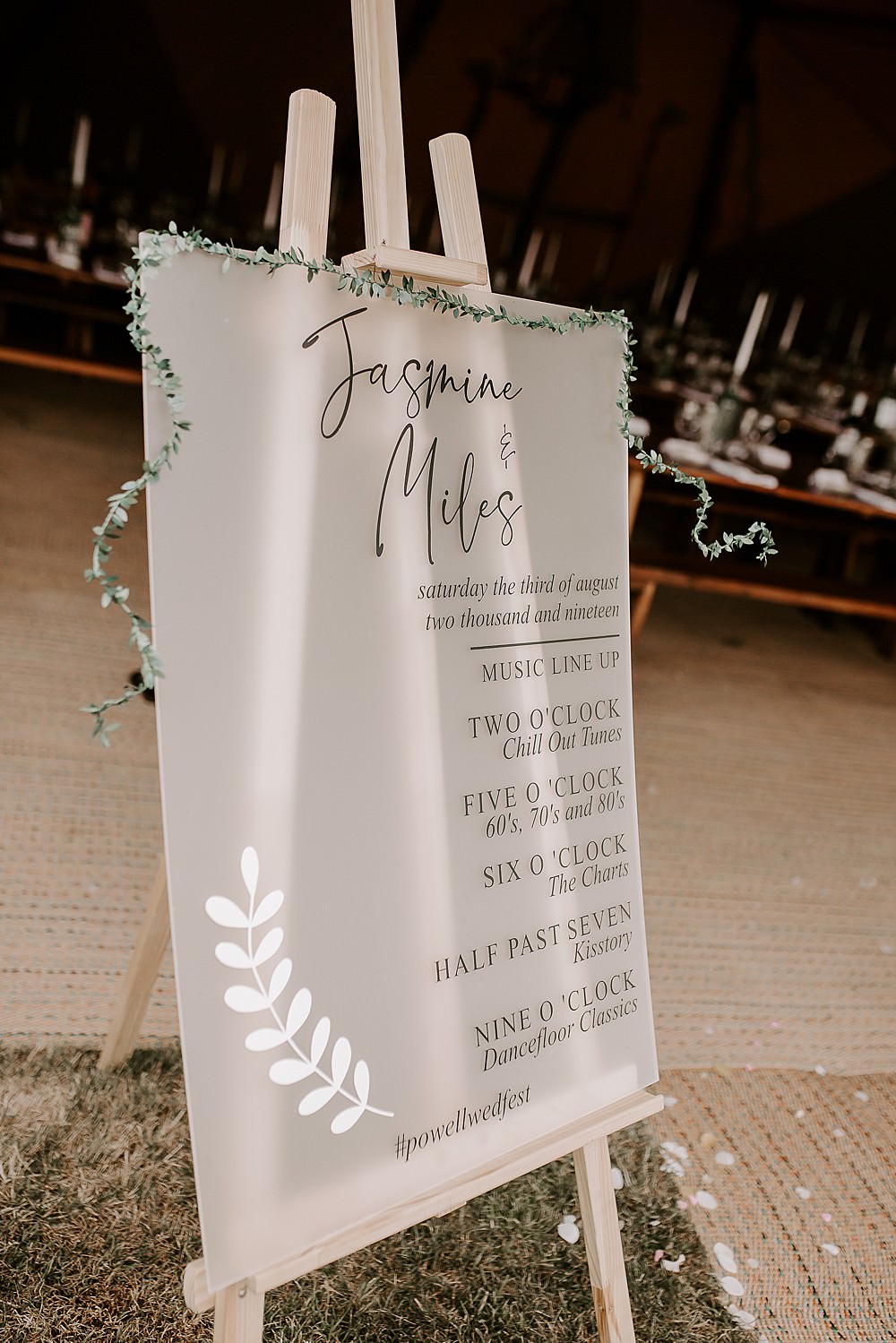 Clear Acrylic Sign Signs Signage Glevering Hall Wedding Sharon Cudworth Photography