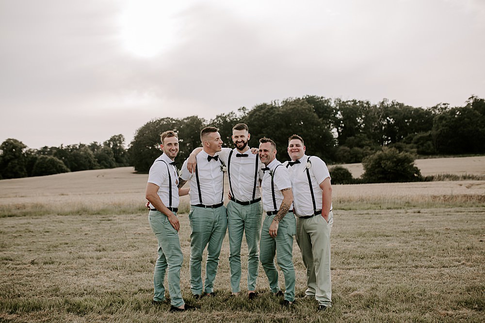 Groom Suit Bow Tie Braces Groomsmen Glevering Hall Wedding Sharon Cudworth Photography