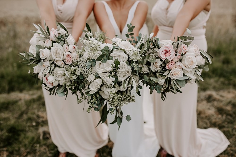 Bouquet Flowers Bride Bridal Eucalyptus Rose Bridesmaids Glevering Hall Wedding Sharon Cudworth Photography