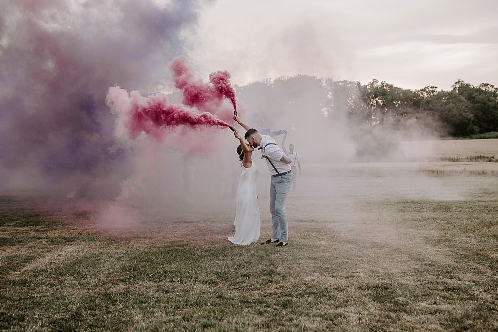 Glevering Hall Wedding Sharon Cudworth Photography Smoke Bomb