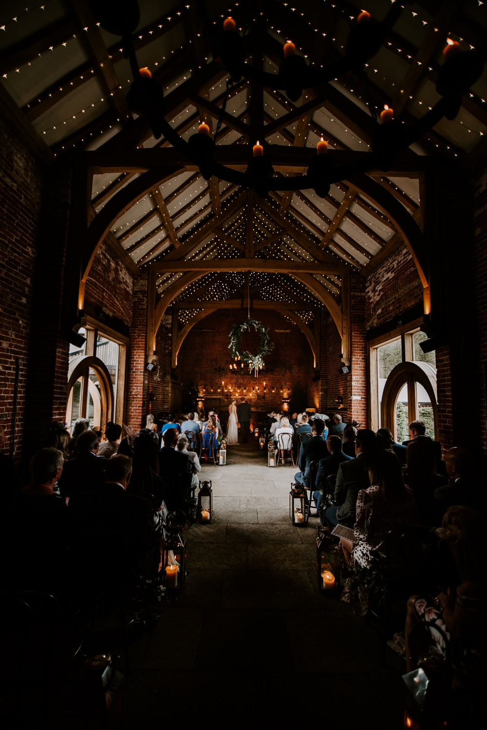 Ceremony Lights Lighting Candles Hazel Gap Barn Wedding The Light Painters