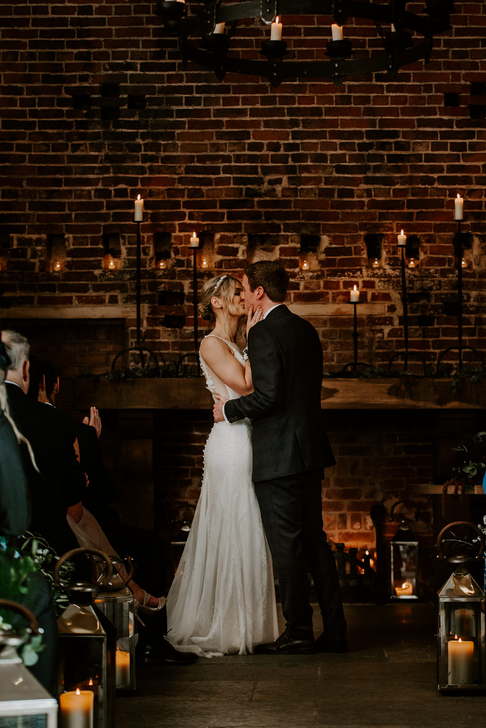 Ceremony Lights Lighting Candles Hazel Gap Barn Wedding The Light Painters