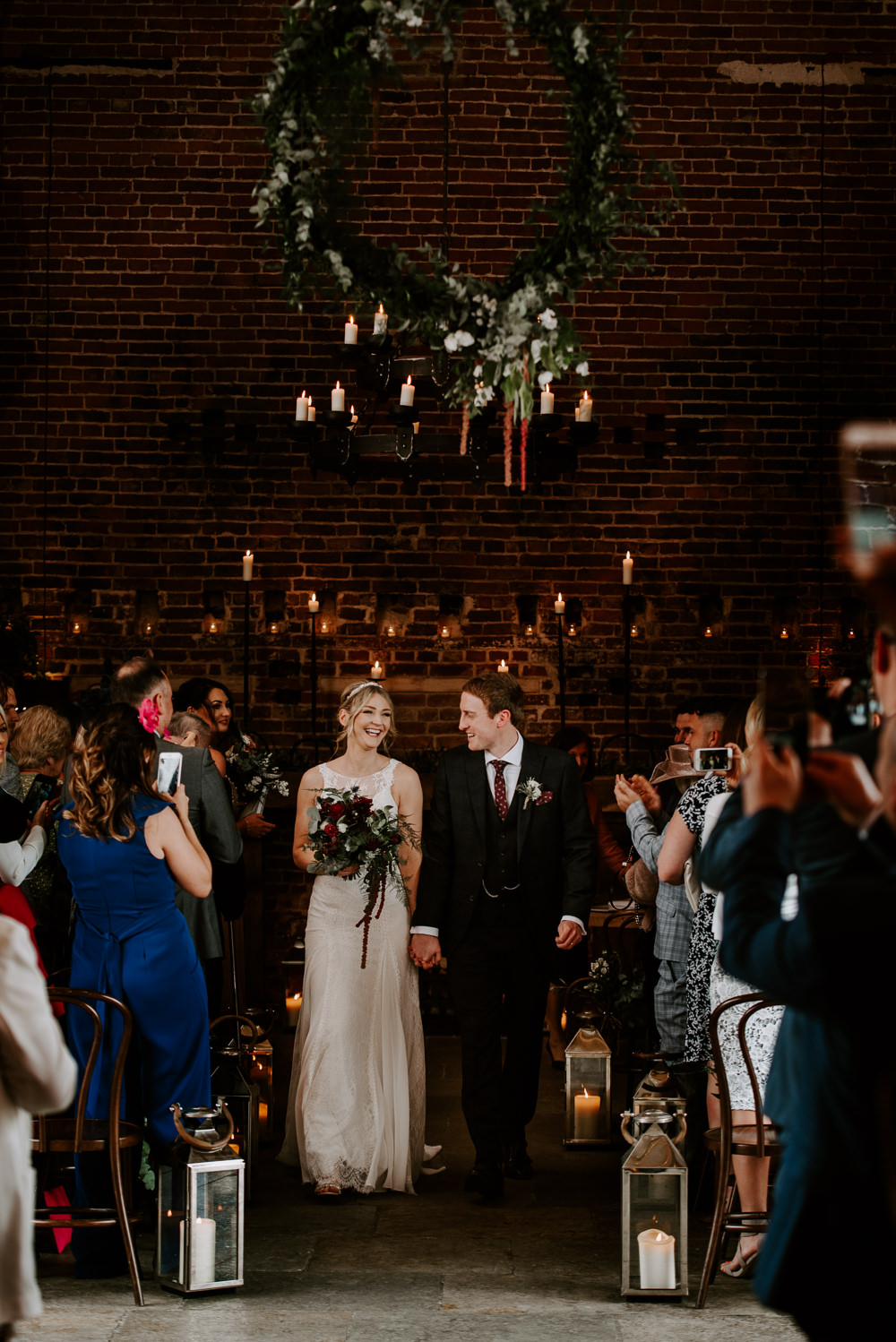Ceremony Lights Lighting Candles Hazel Gap Barn Wedding The Light Painters