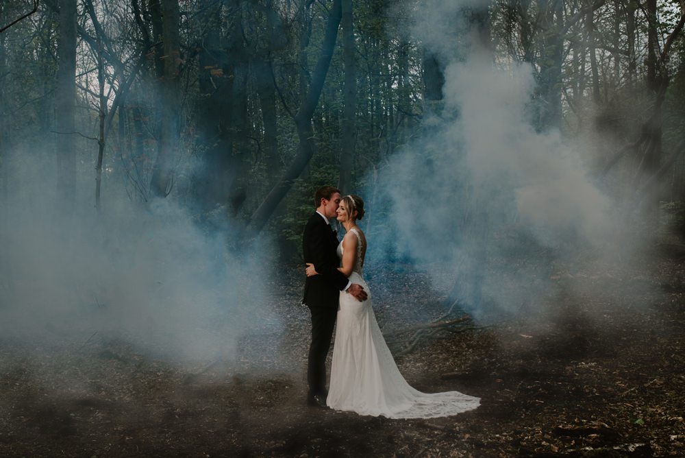 Hazel Gap Barn Wedding The Light Painters Smoke Bomb