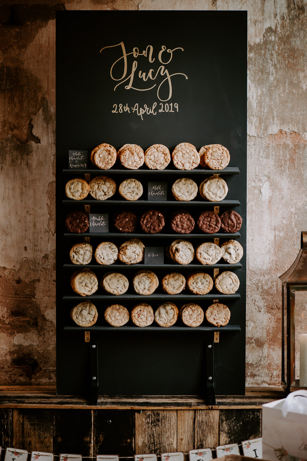 Cookie Wall Dessert Table Stand Hazel Gap Barn Wedding The Light Painters