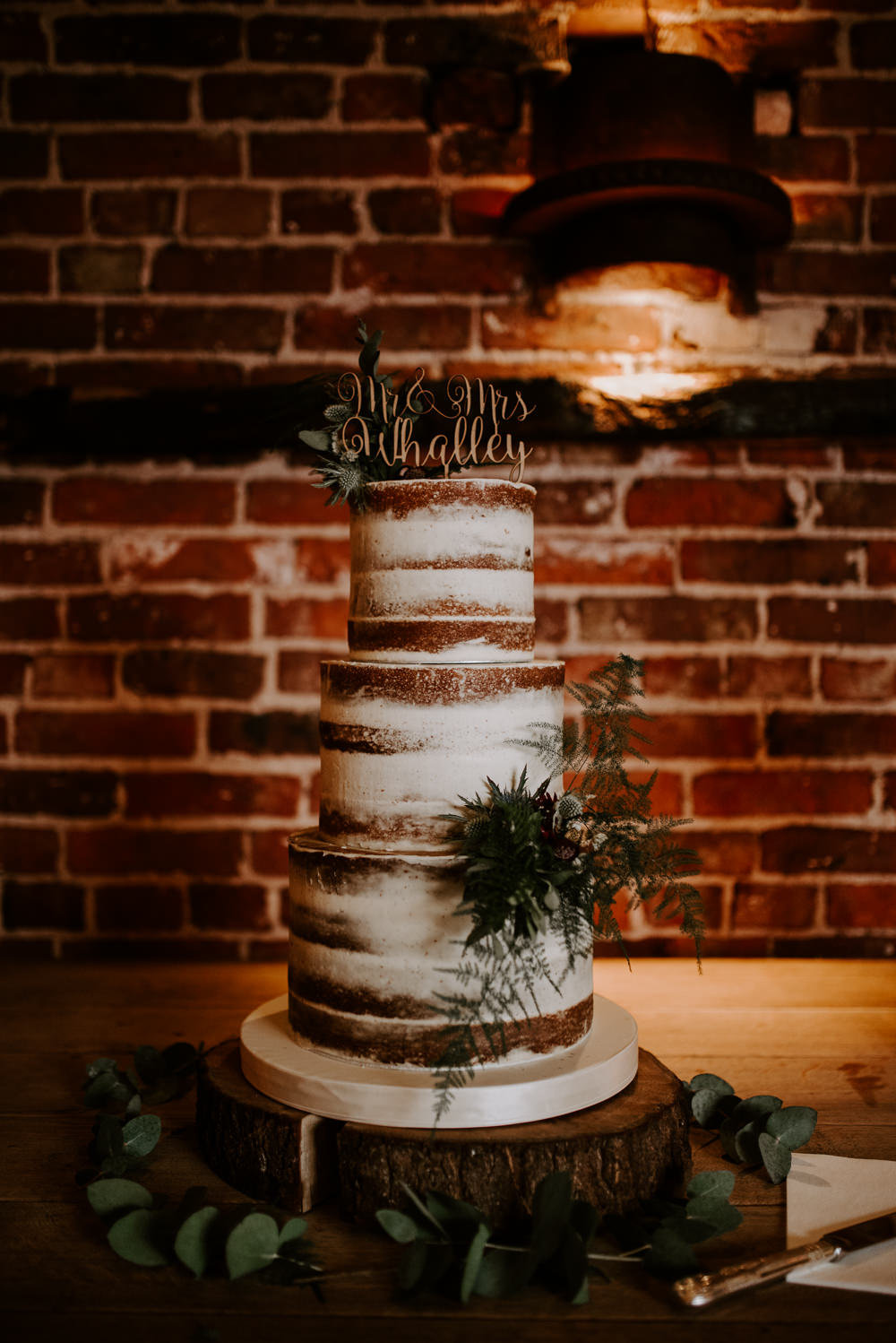 Semi Naked Cake Tall Topper Flowers Hazel Gap Barn Wedding The Light Painters