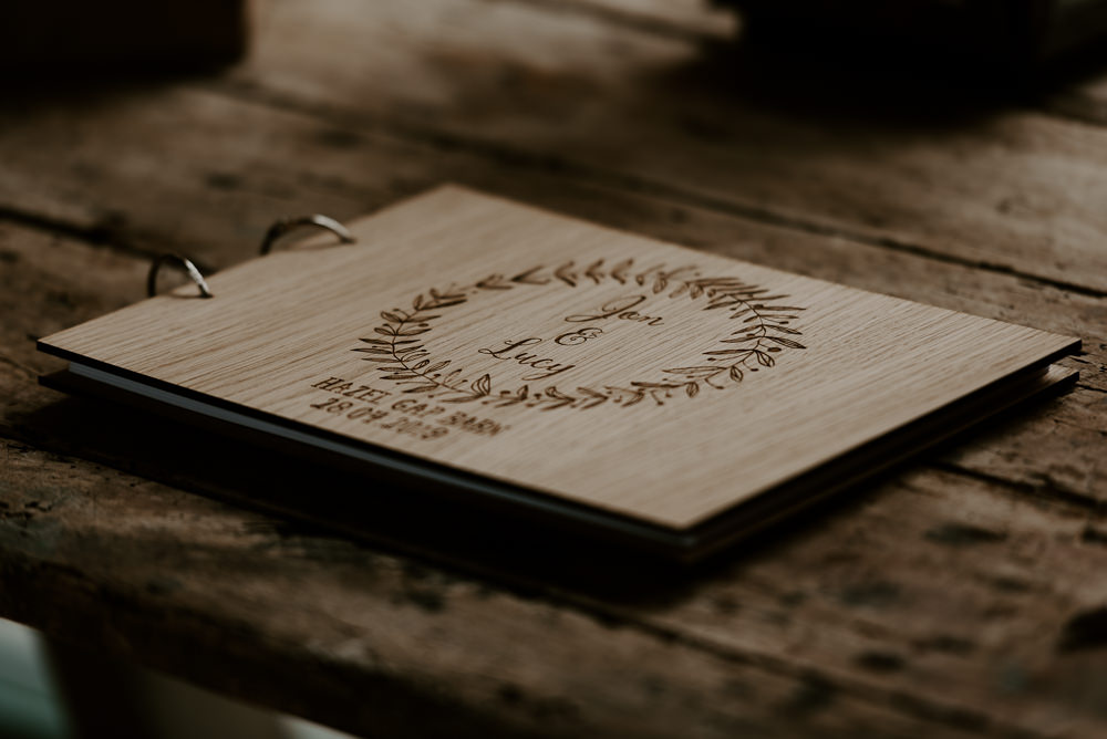 Wooden Guest Book Hazel Gap Barn Wedding The Light Painters