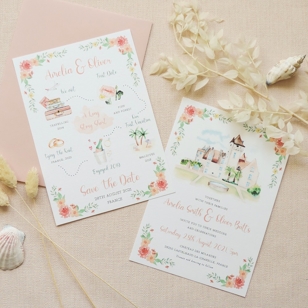 Splendid Swan Wedding Stationery Invite Invitation Illustrated Wax Seal