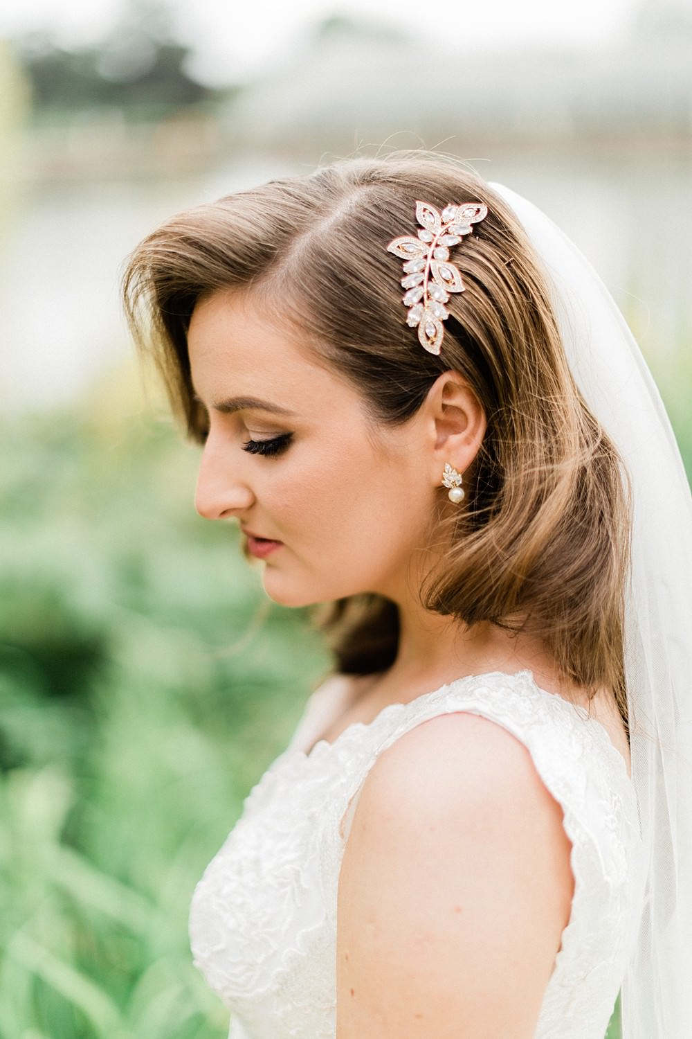 Bride Bridal Hair Style Accessory Short Irish Indian Wedding Jacob & Pauline Photography