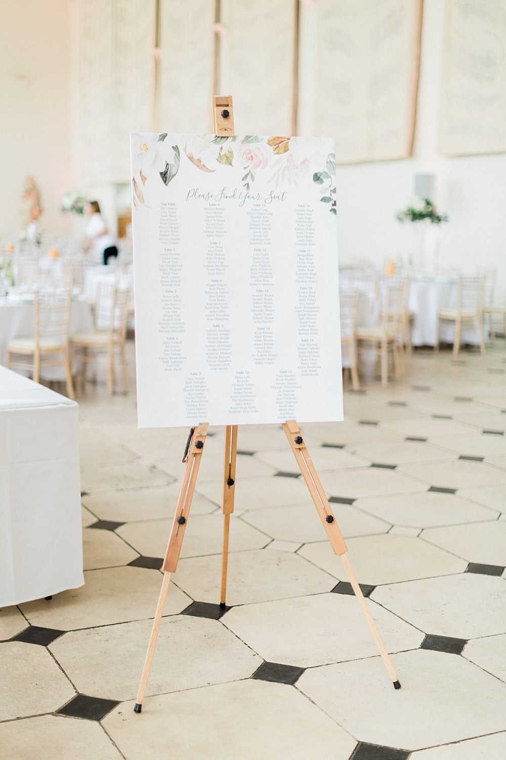 Table Plan Seating Chart Irish Indian Wedding Jacob & Pauline Photography