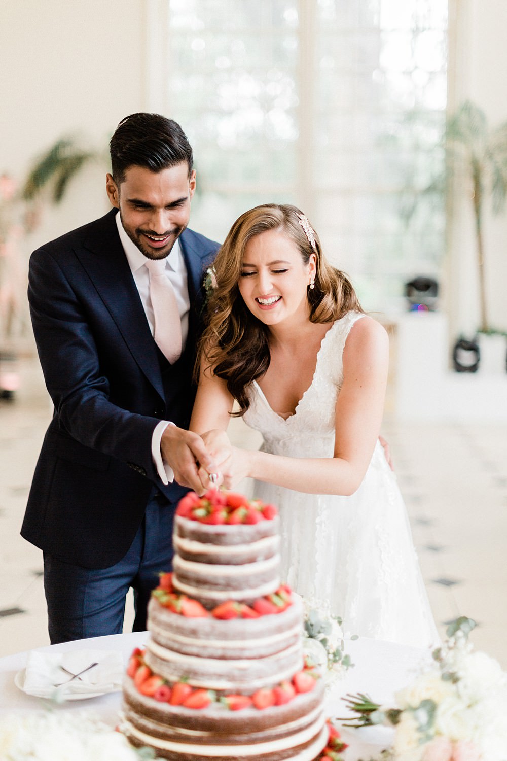 Naked Cake Sponge Layer Berries Irish Indian Wedding Jacob & Pauline Photography