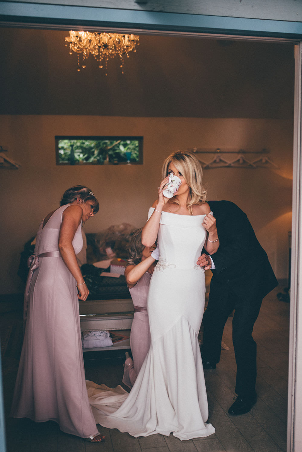 Dress Gown Bride Bridal a Suzanne Neville Fit Flare Lemore Manor Wedding Helen Jane Smiddy Photography