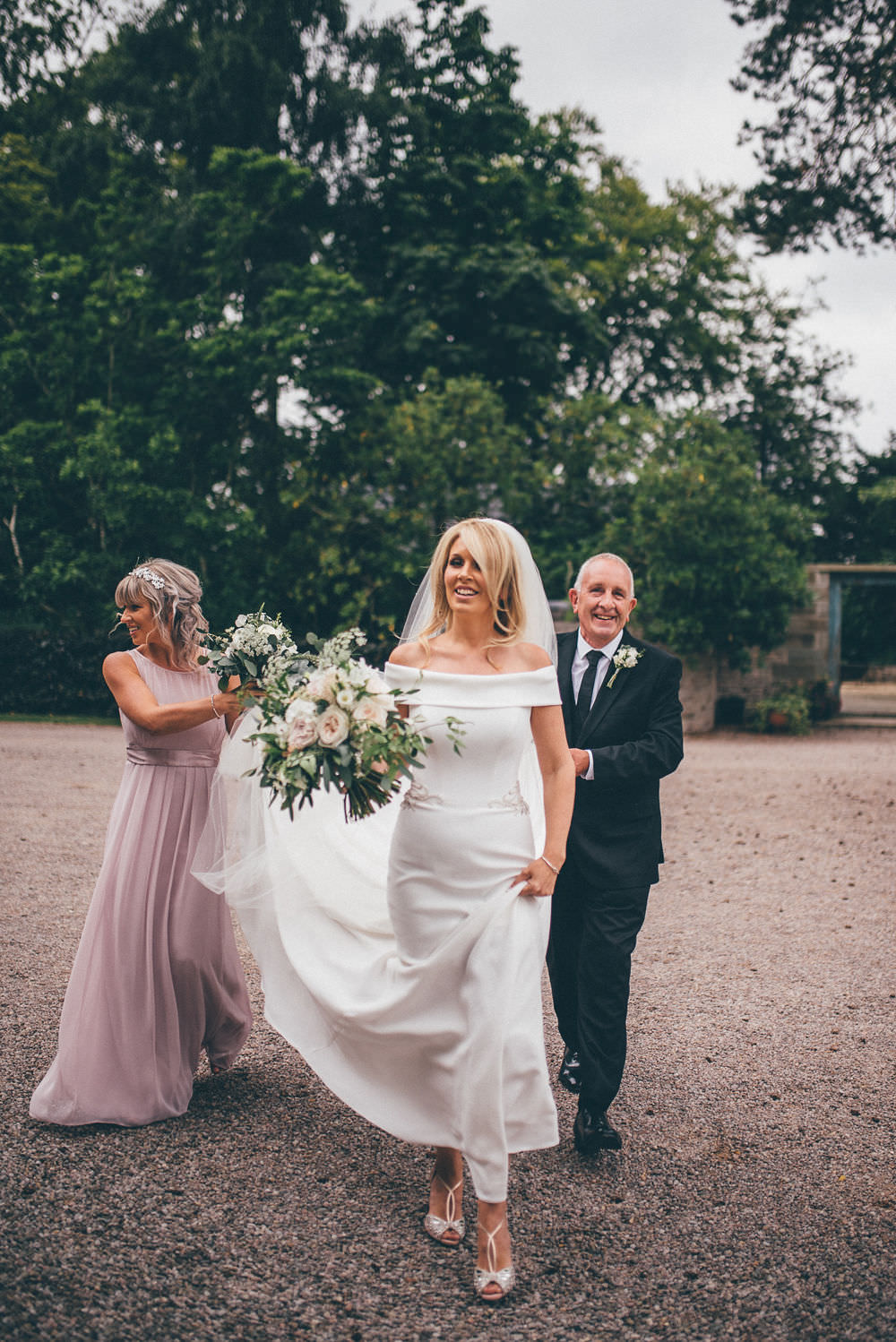 Dress Gown Bride Bridal a Suzanne Neville Fit Flare Lemore Manor Wedding Helen Jane Smiddy Photography