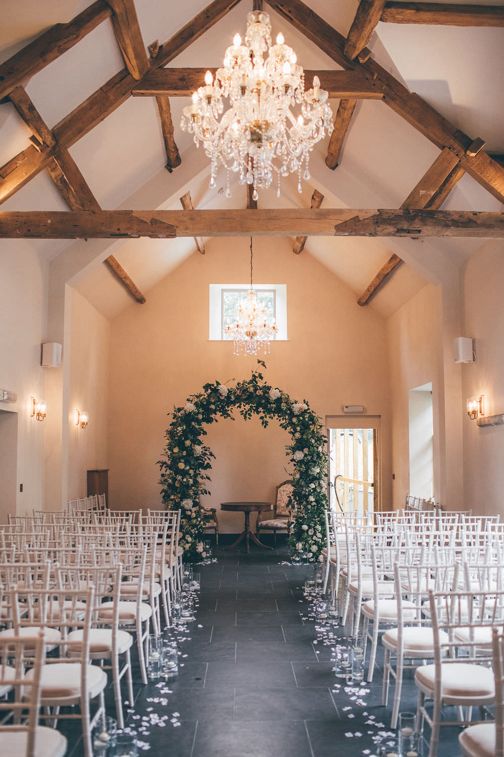 Flower Arch Ceremony Backdrop Lemore Manor Wedding Helen Jane Smiddy Photography