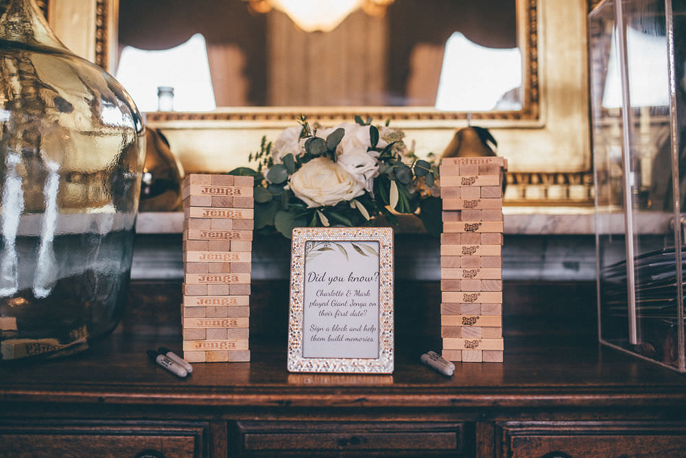 Jenga Guest Book Lemore Manor Wedding Helen Jane Smiddy Photography