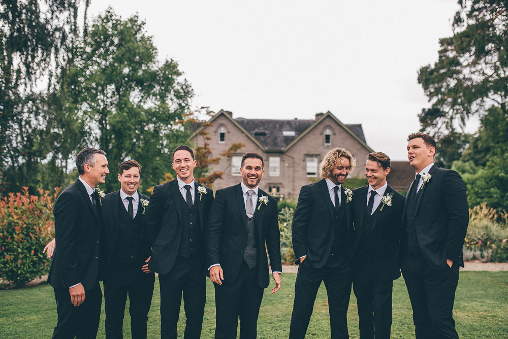 Groom Groomsmen Suits Lemore Manor Wedding Helen Jane Smiddy Photography
