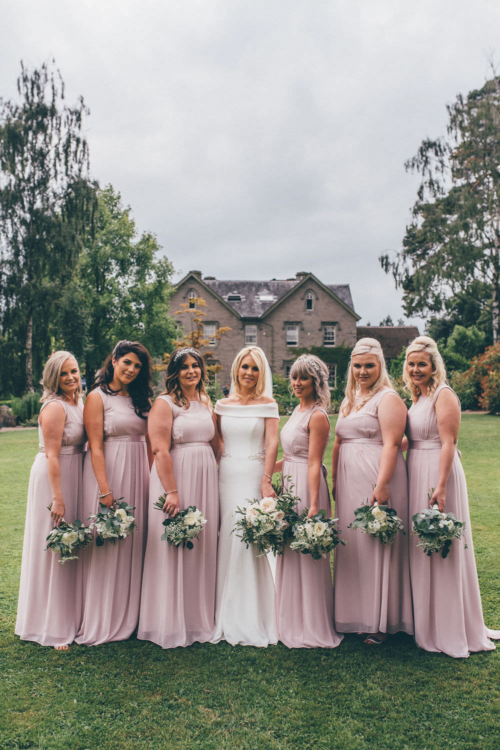 Bridesmaids Bridesmaid Pink Dress Dresses Lemore Manor Wedding Helen Jane Smiddy Photography