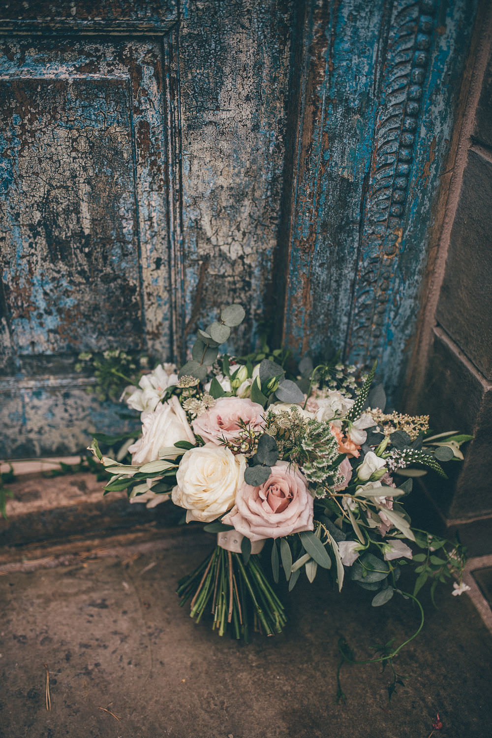 Bouquet Flowers Bride Bridal Rose Greenery Lemore Manor Wedding Helen Jane Smiddy Photography