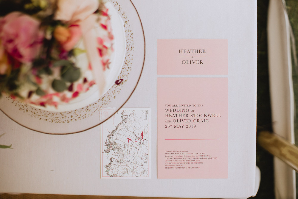 Stationery Invite Invitation Modern Marquee Wedding Wales Fox & Bear Photography