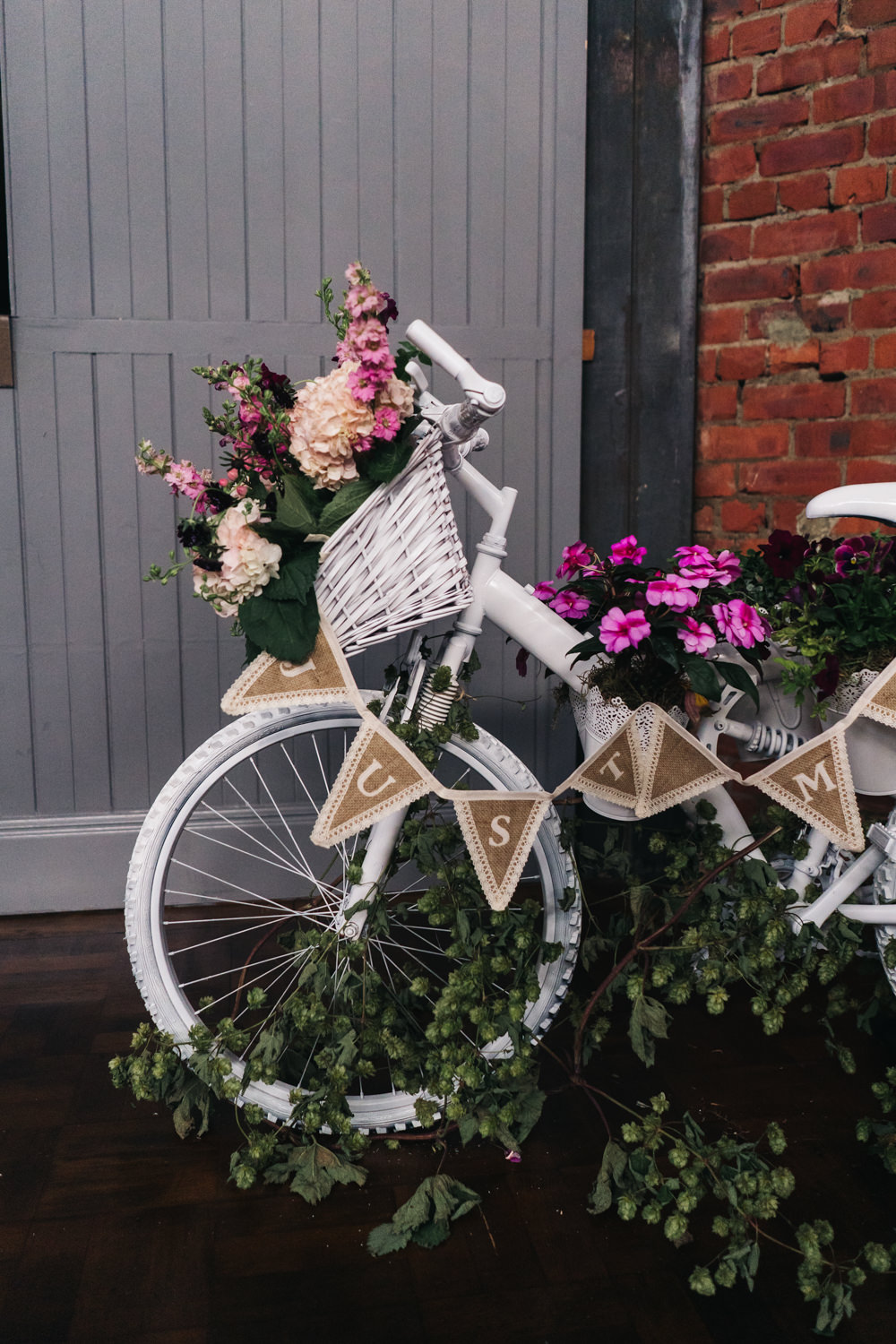 Bicycle Flowers Basket Bunting Newcastle Wedding Sally T Photography