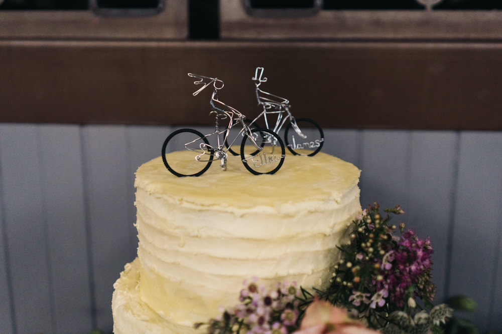 Buttercream Cake Flowers Bicycle Topper Newcastle Wedding Sally T Photography