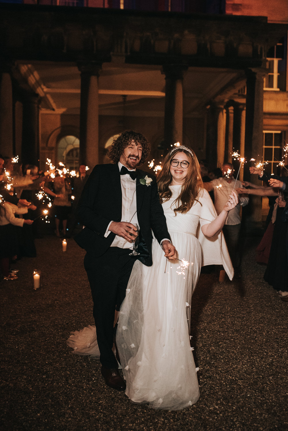 Sparklers Sparkler Exit Send Off Prestwold Hall Wedding Pear & Bear Photography